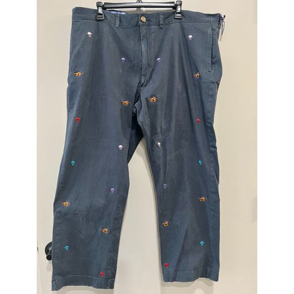 Alan Flusser Rare Style Mens Jockey Horses Hats Navy Pants 42 X39 Stretch Derby - Picture 1 of 8